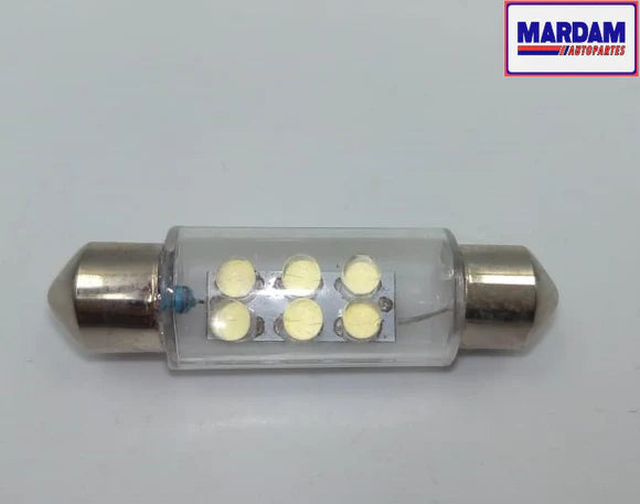 FOCO FUSIBLE LUZ INTERIOR 6 LEDS BLANCO 11X39 BLISTER 2 PZA   CODIGO 173003