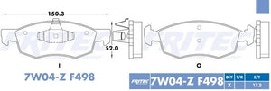 BALATAS CHRYSLER DODGE FIAT RAM 700 RAPID   DELANTERA  13/19  CODIGO SPC-7W04-Z